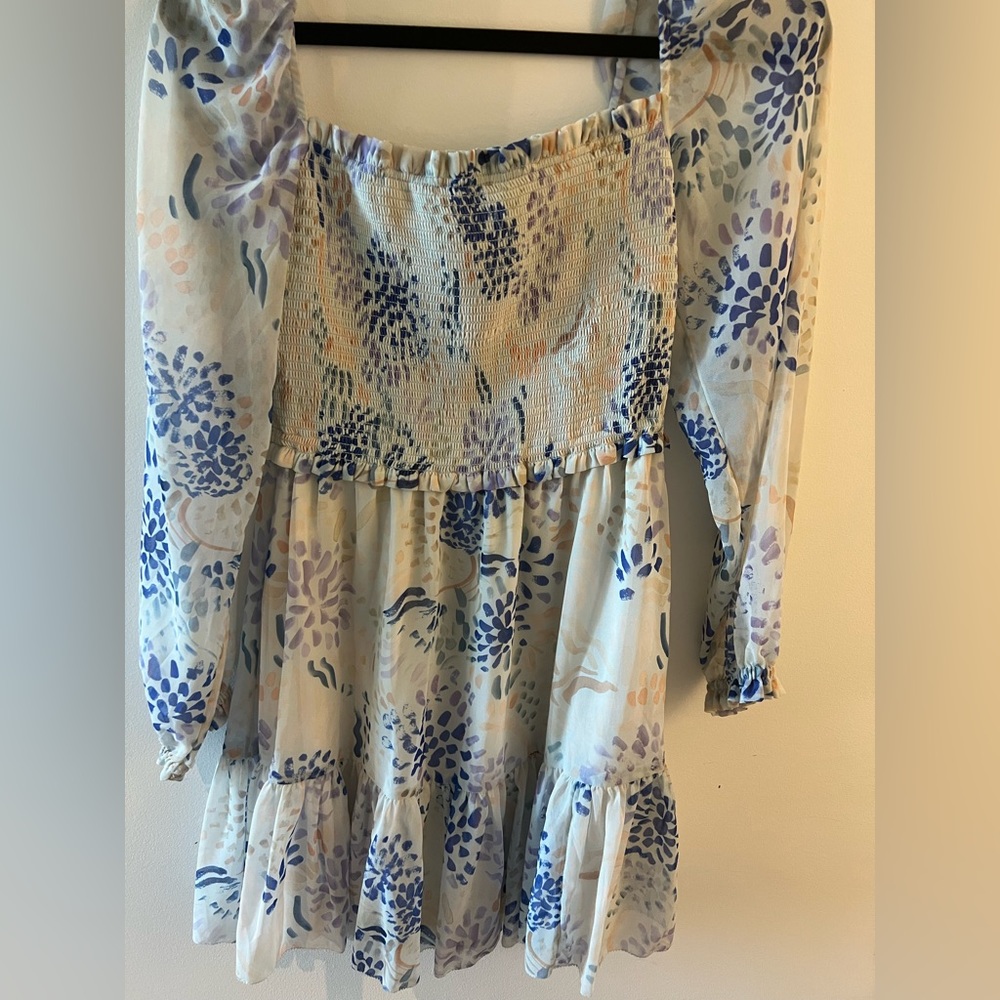 Light Blue Floral Spring Dress